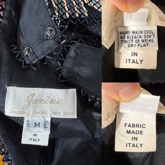 Vintage Janine metallic mosaic party dress size M - Picture 16 of 16